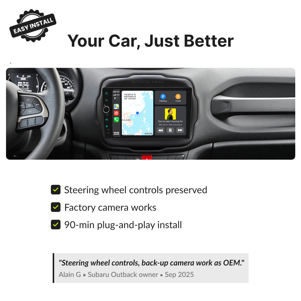 Jeep Renegade 2014-2023 — Premium 9” CarPlay & Android Auto Head Unit 2014