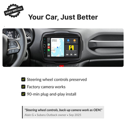 Jeep Renegade 2014-2023 — Premium 9” CarPlay & Android Auto Head Unit 2014
