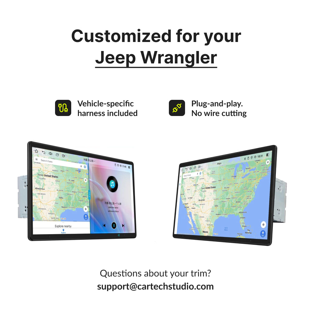 For 2007-2017 Jeep Wrangler Android12 Stereo Radio GPS Navigation Wifi 10.1 For 2007-2017 Jeep Wrangler Android12 Stereo Radio GPS Navigation Wifi 10.1