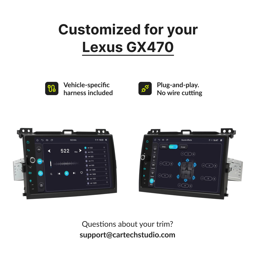 Lexus GX470 2004-2009 — Premium 9" CarPlay & Android Auto Head Unit 2004
