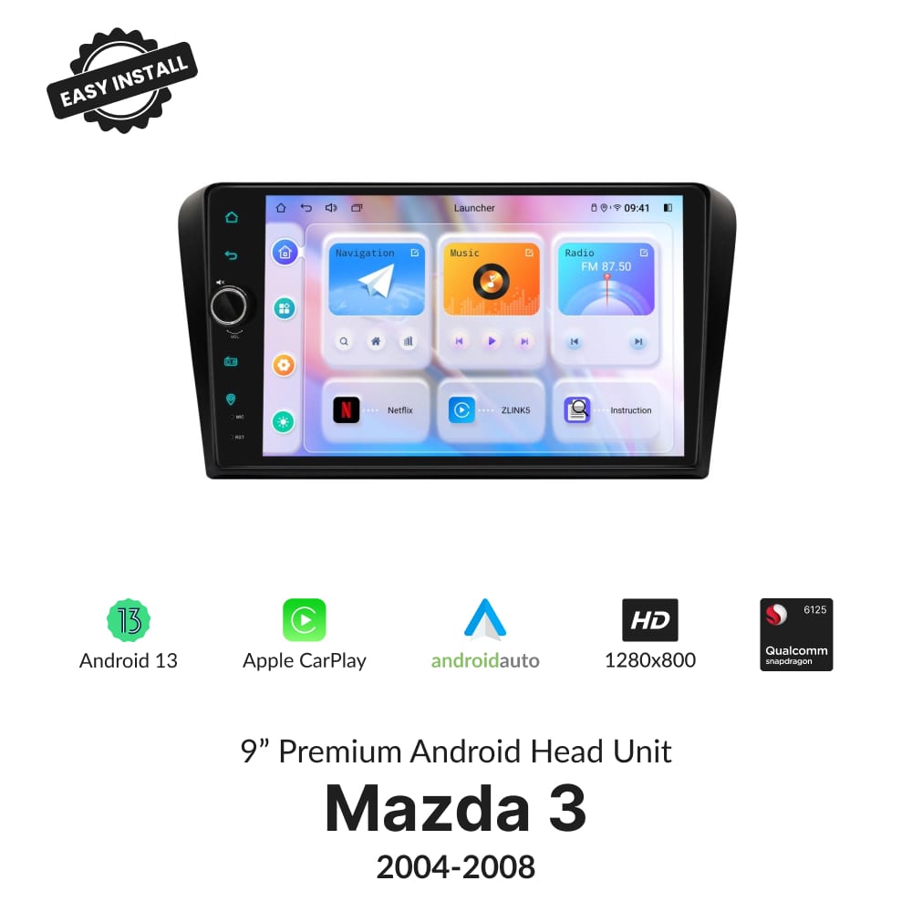 Mazda Series 3 2004-2008 — Premium 9” Carplay & Android Auto Head Unit