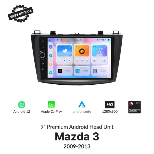 Mazda Series 3 2009-2013 — Premium 9” Carplay & Android Auto Head Unit - Car Tech Studio