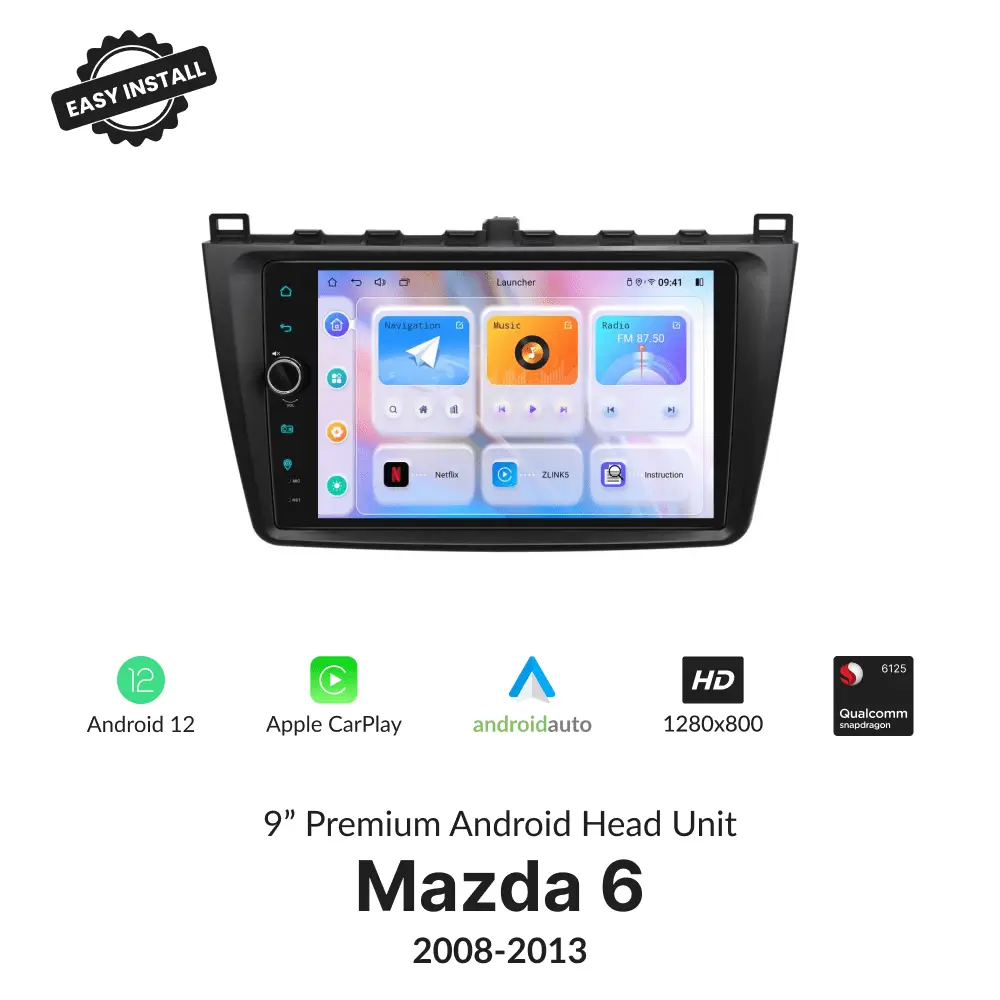 Mazda Series 6 2008-2013 — Premium 9” Carplay & Android Auto Head Unit - Car Tech Studio