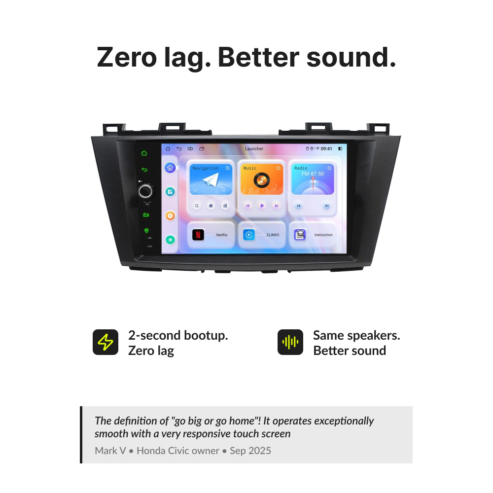 Mazda Series 5 2011-2015 — Premium 9” CarPlay & Android Auto Head Unit 2011