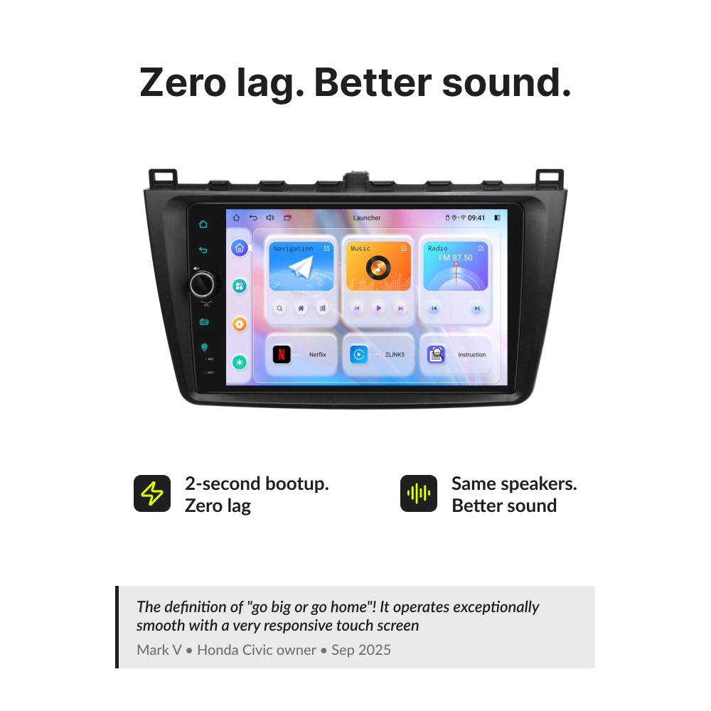 まいまい　ページ Mazda Series 6 2008-2013 | 9” Wireless CarPlay Android Head Unit