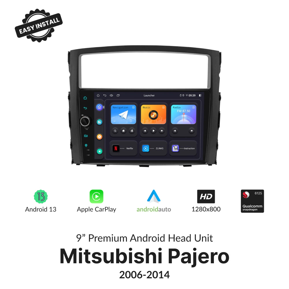 Mitsubishi Pajero 2006-2014 — Premium 9” CarPlay & Android Auto Head Unit 2006