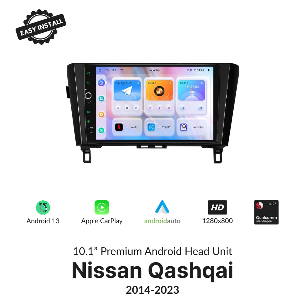 Nissan Qashqai 2014-2023 — Premium 10.1” Carplay & Android Auto Head Unit