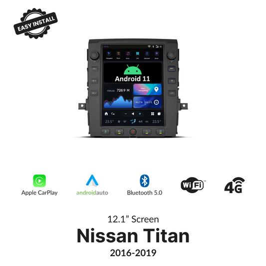 Nissan Titan 2016-2019 — 12.1" Tesla-Style Apple Carplay Screen - Car Tech Studio