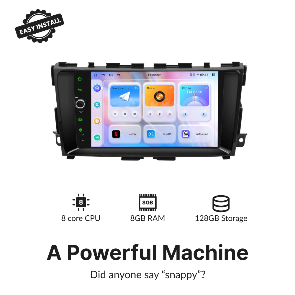 カーナビ nina Nissan Teana 2013-2017 | 9” Wireless CarPlay Android Head Unit