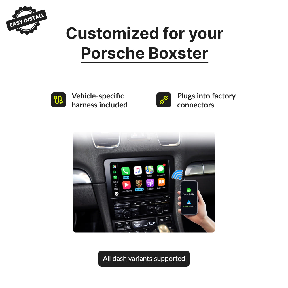 Porsche Boxster 2009-2018 — Wireless Apple CarPlay & Android Auto Module 2009