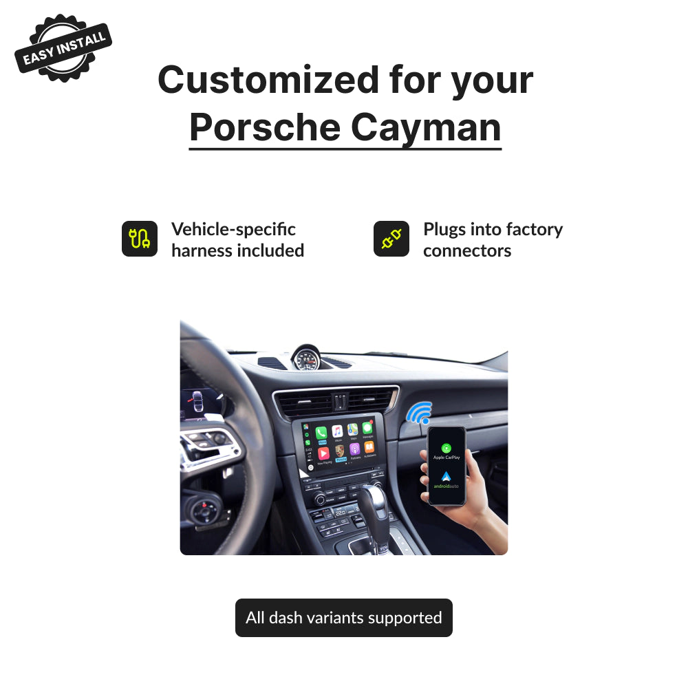 Porsche Cayman 2017-2018 | Wireless Apple CarPlay & Android Auto