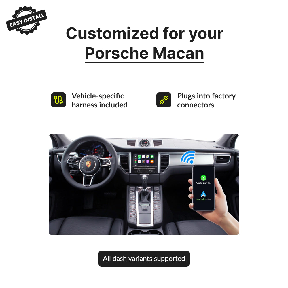 Porsche Macan 2009-2018 — Wireless Apple CarPlay & Android Auto Module 2009