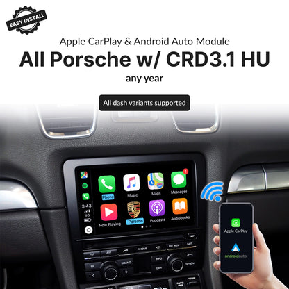 Porsche with CRD3.1 HU — Wireless Apple CarPlay & Android Auto Module