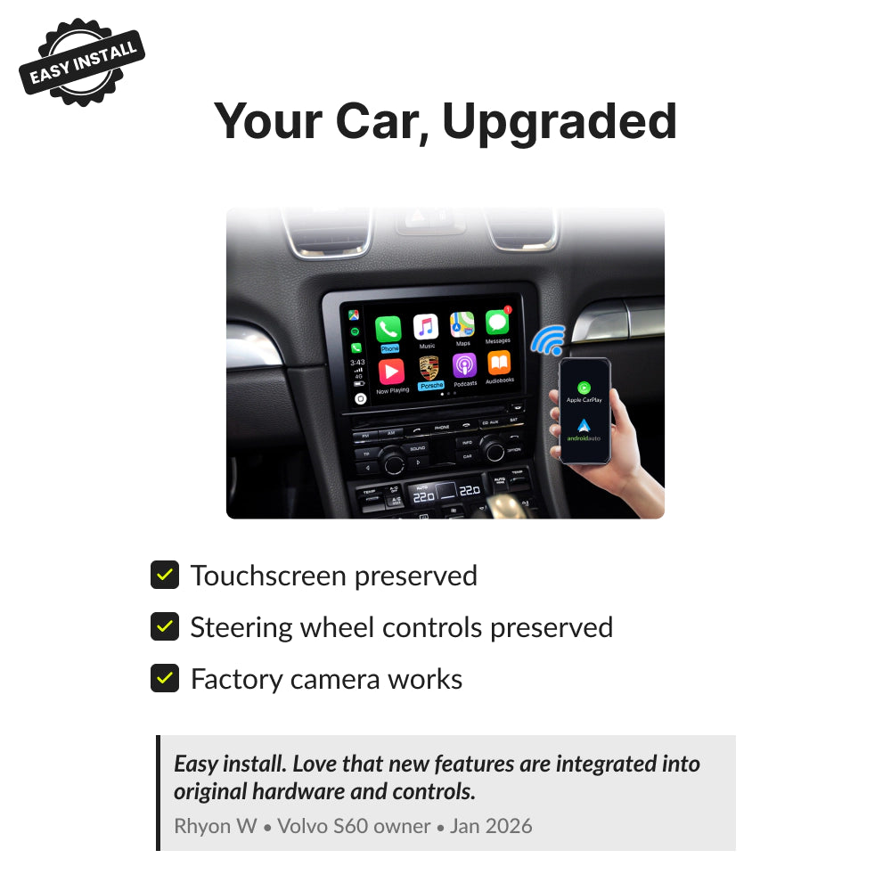 Porsche with CRD3.1 HU — Wireless Apple CarPlay & Android Auto Module