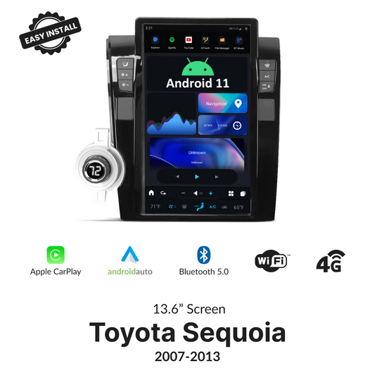 Toyota Sequoia 2007-2013 — 13.6" Tesla-Style Apple Carplay Screen - Car Tech Studio