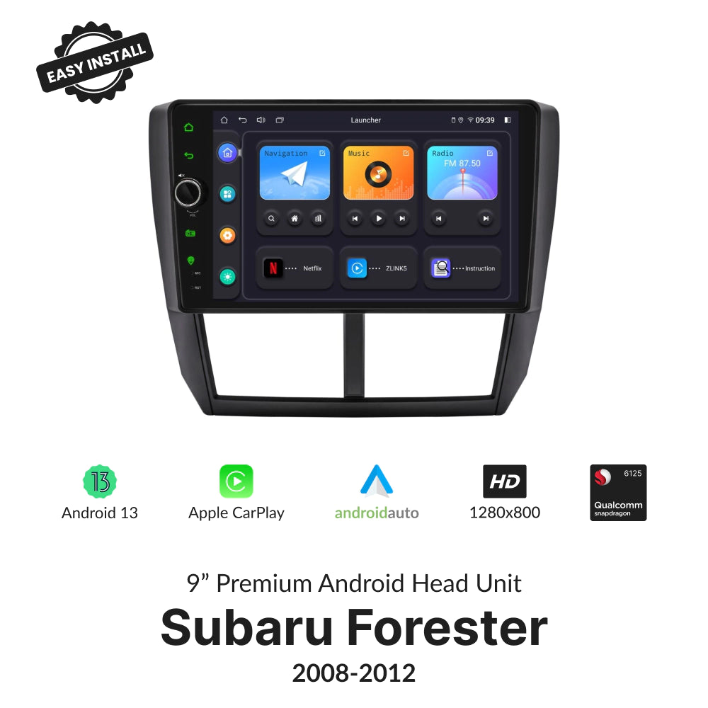 Subaru Forester 2008-2012 — Premium 9” CarPlay & Android Auto Head Unit 2008