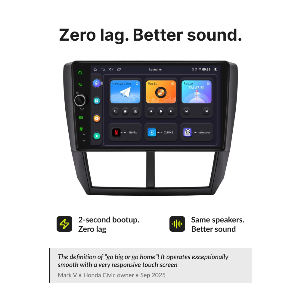 Subaru Forester 2008-2012 — Premium 9” CarPlay & Android Auto Head Unit 2008