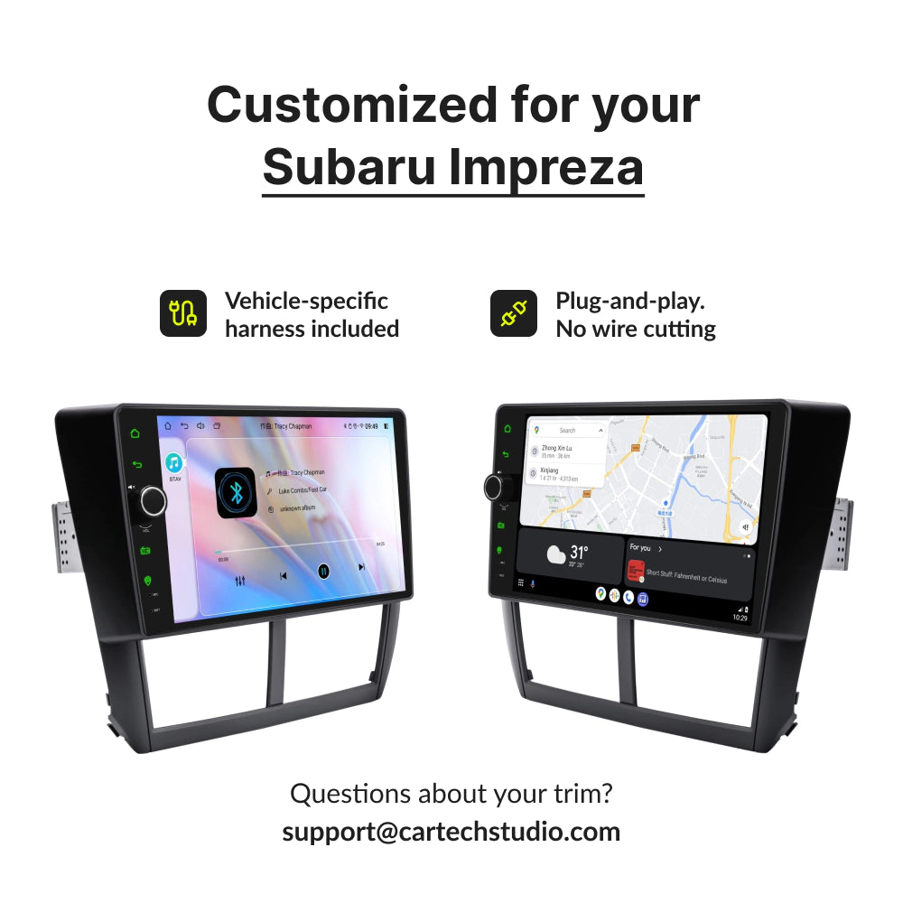 Subaru Impreza 2007-2011 — Premium 9” CarPlay & Android Auto Head Unit 2007