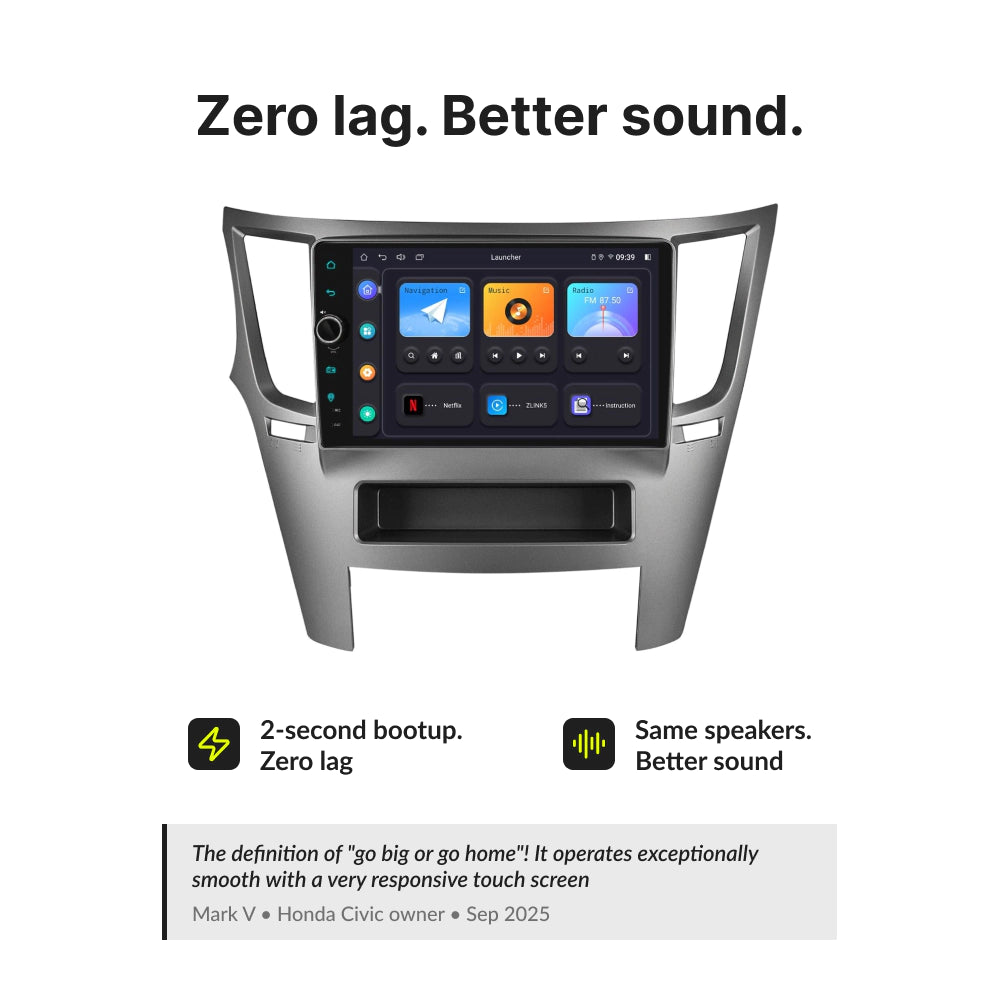 Subaru Legacy 2009-2014 — Premium 9” CarPlay & Android Auto Head Unit 2009