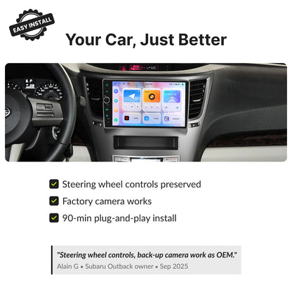 Subaru Legacy 2009-2014 — Premium 9” CarPlay & Android Auto Head Unit 2009
