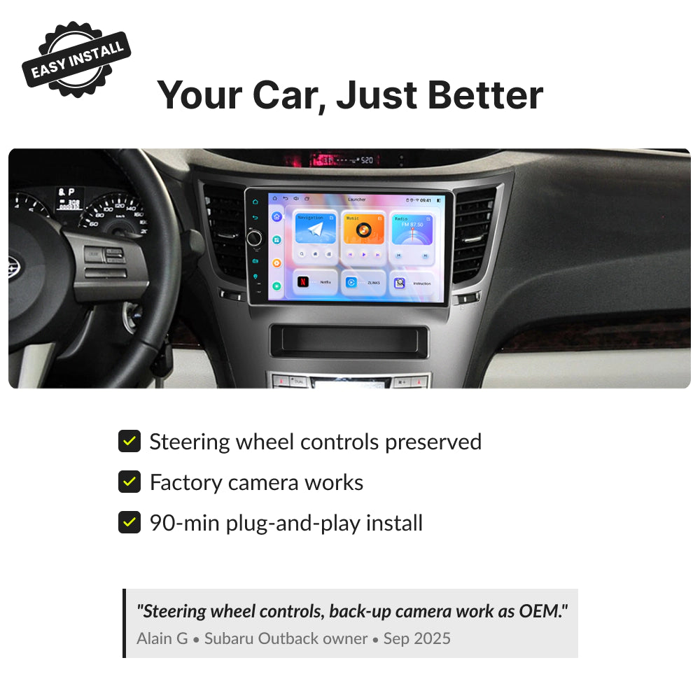 Subaru Outback 2009-2014 — Premium 9” CarPlay & Android Auto Head Unit 2009