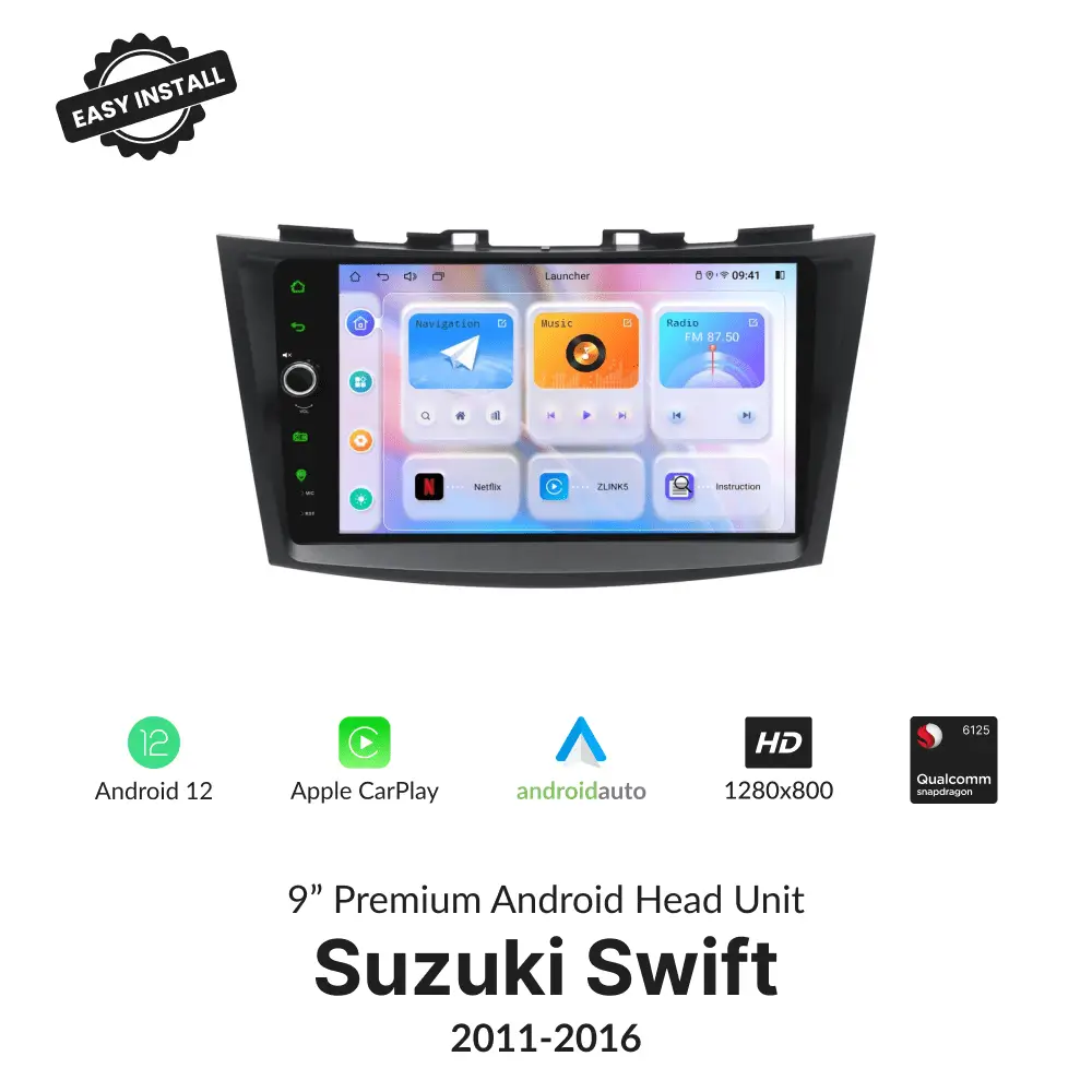 Suzuki Swift 2011-2016 — Premium 9” Carplay & Android Auto Head Unit - Car Tech Studio