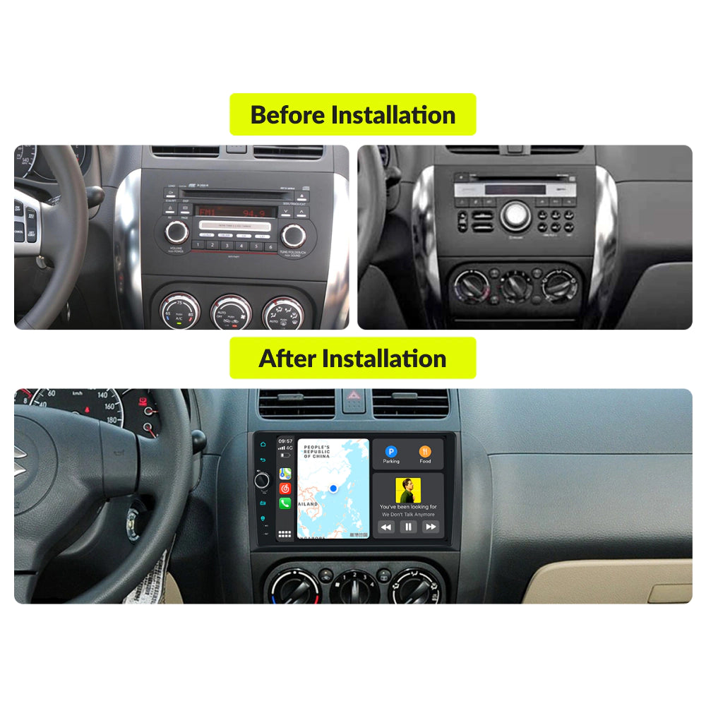 Autoradio Android 9 Pollici Per Suzuki SX4 (2006-2013) E Fiat Sedici (2005-2014) | 8 Core 4+64GB | Wireless Carplay E Android Auto | GPS E Telecamera Posteriore