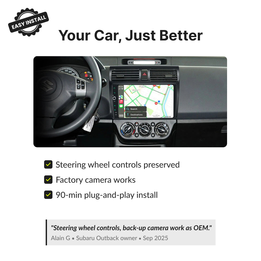 Suzuki Swift 2004-2010 — Premium 10.1” CarPlay & Android Auto Head Unit 2004