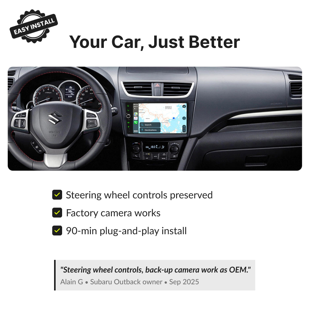 Suzuki Swift 2011-2016 — Premium 9” CarPlay & Android Auto Head Unit 2011