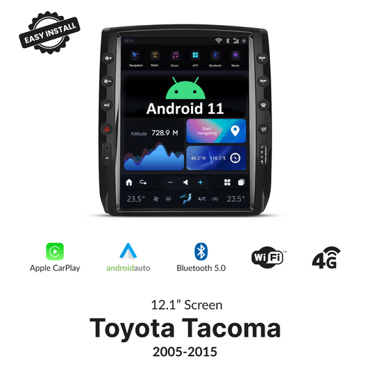 Toyota Tacoma 2005-2015 — 12.1" Tesla-Style Apple Carplay Screen - Car Tech Studio