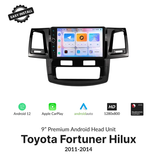 Toyota Fortuner Hilux 2007-2015 — Premium 9” Carplay & Android Auto Head Unit - Car Tech Studio