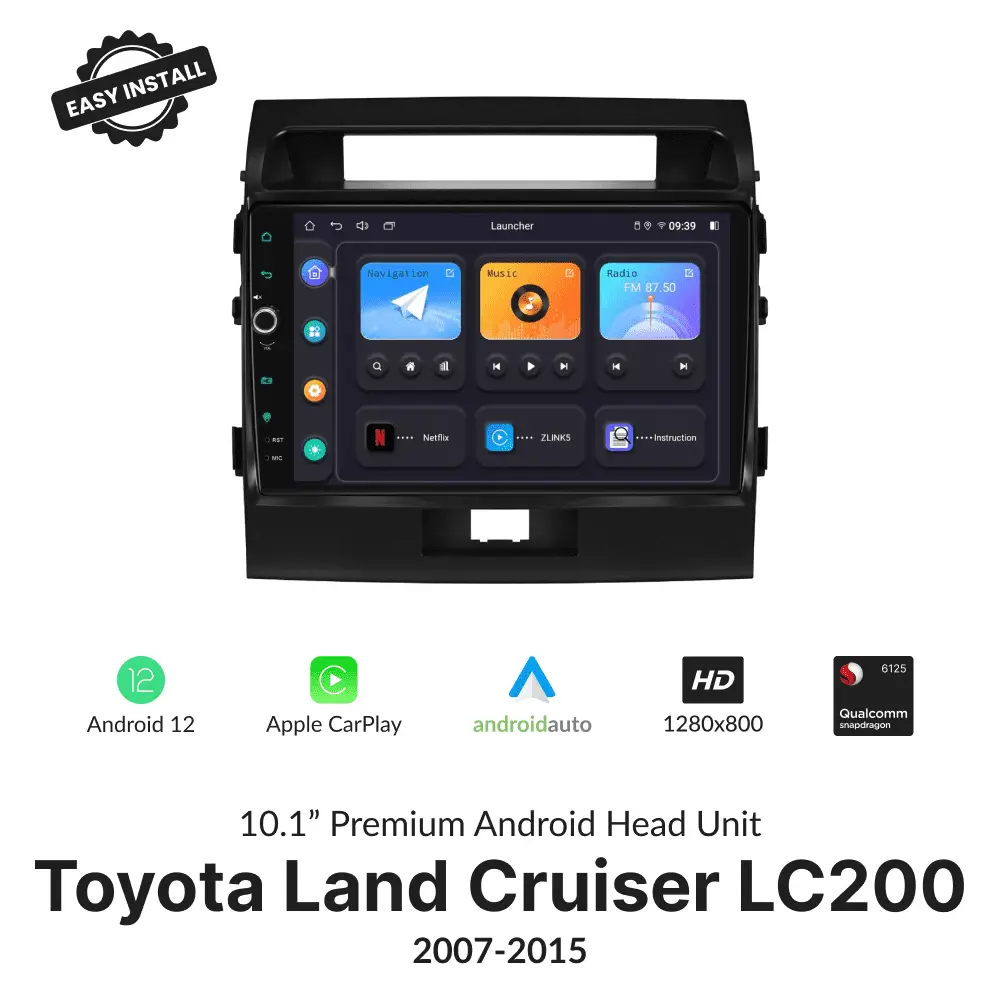 Toyota Land Cruiser LC200 2007-2015 — Premium 10.1” Carplay & Android Auto Head Unit - Car Tech Studio