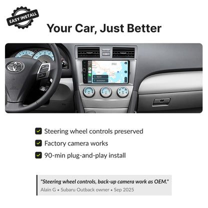 Toyota Camry 2007-2011 — Premium 9” CarPlay & Android Auto Head Unit 2007