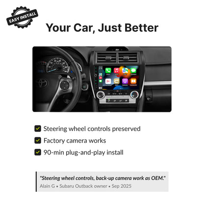 Toyota Camry Hybrid 2012-2014 — Premium 10.1” CarPlay & Android Auto Head Unit 2012