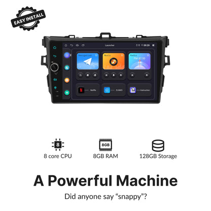 Toyota Corolla 2008-2013 — Premium 9” CarPlay & Android Auto Head Unit 2008