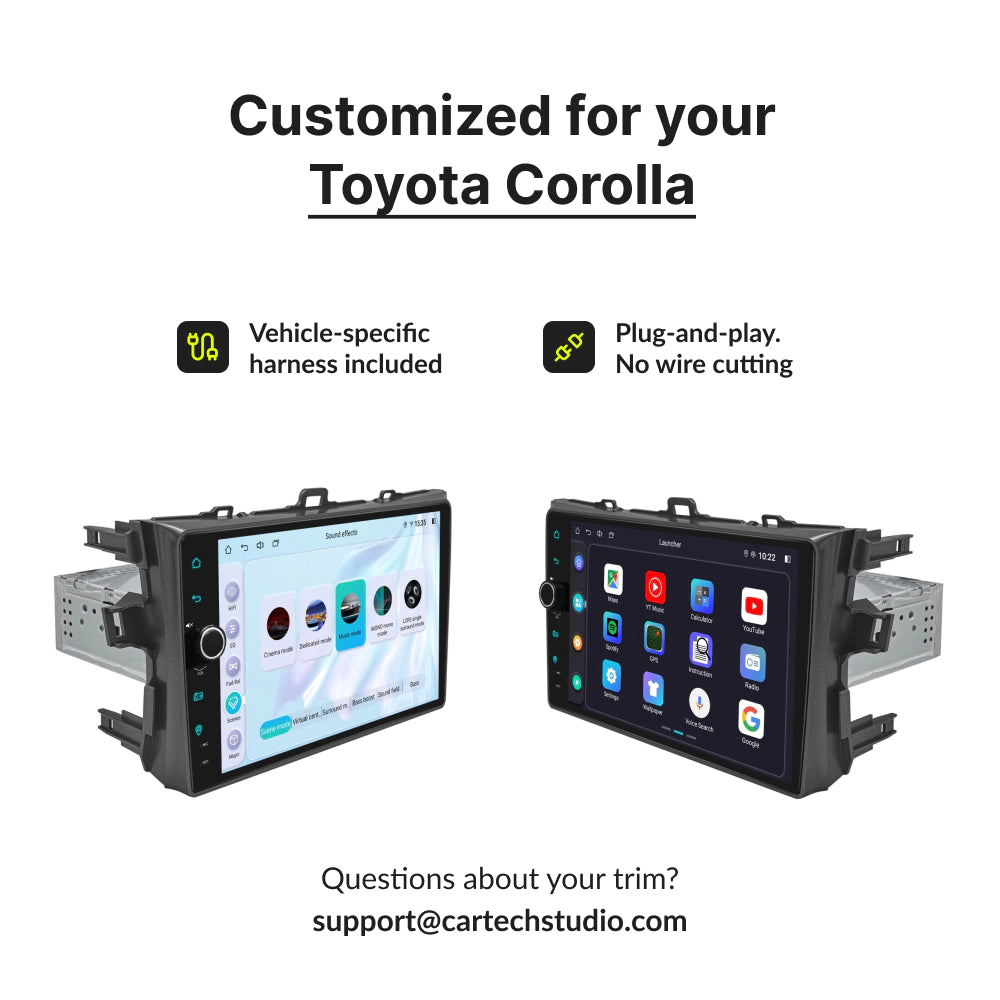 9" Android 13 Car GPS Radio For Toyota Corolla 2009-2013 – 3+32GB, Carplay, Backup Cam Included
