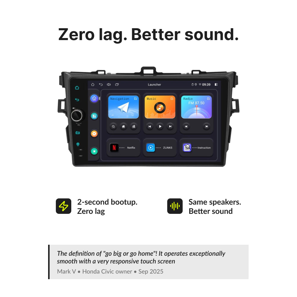 Toyota Corolla 2008-2013 | 9” Wireless CarPlay Android Head Unit