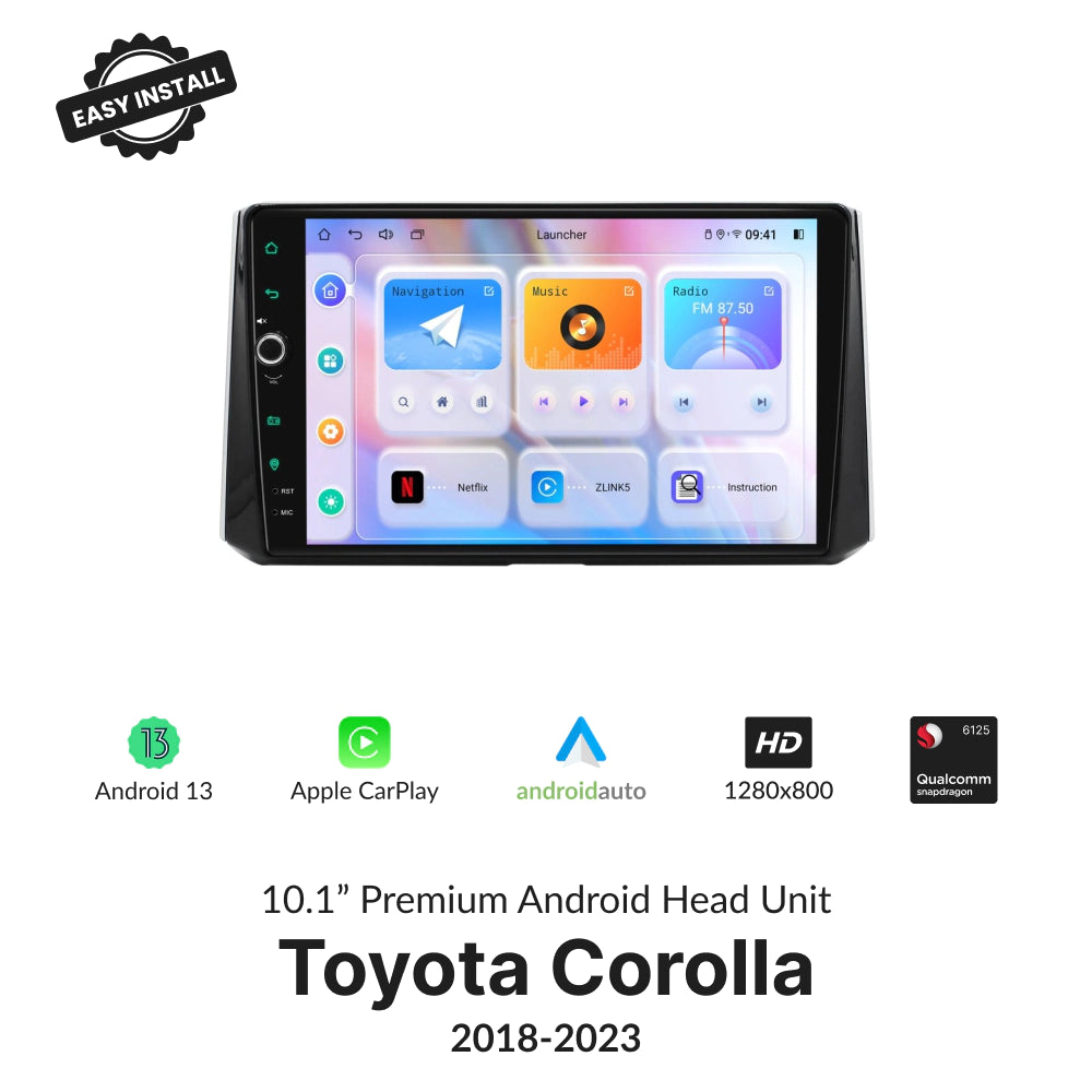 Toyota Corolla 2018-2023 — Premium 10.1” CarPlay & Android Auto Head Unit 2018