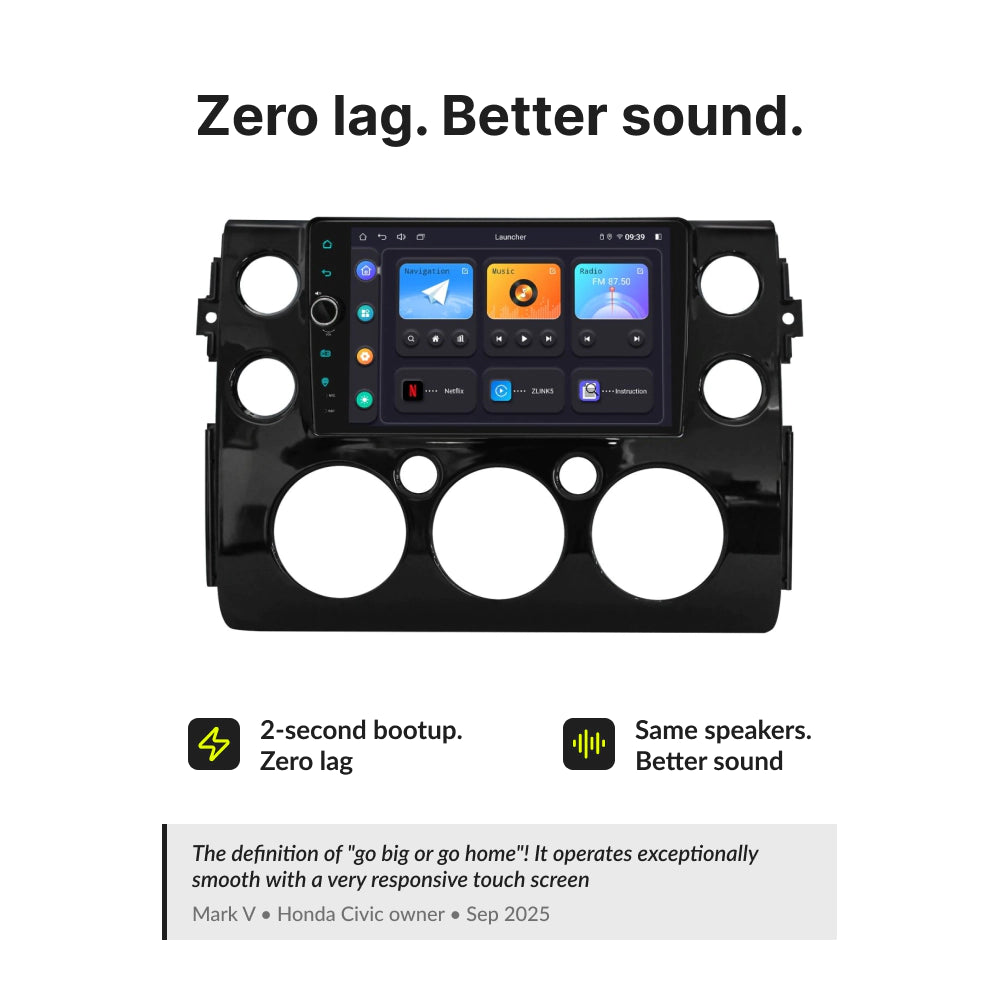 Toyota FJ Cruiser 2007-2014 — Premium 9” CarPlay & Android Auto Head Unit Black / 2007