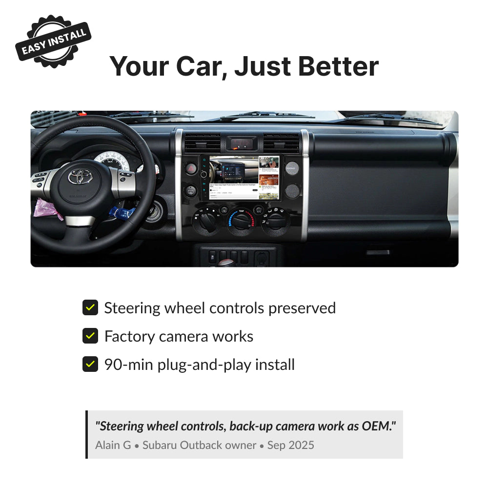 Toyota FJ Cruiser 2007-2014 — Premium 9” CarPlay & Android Auto Head Unit Black / 2007