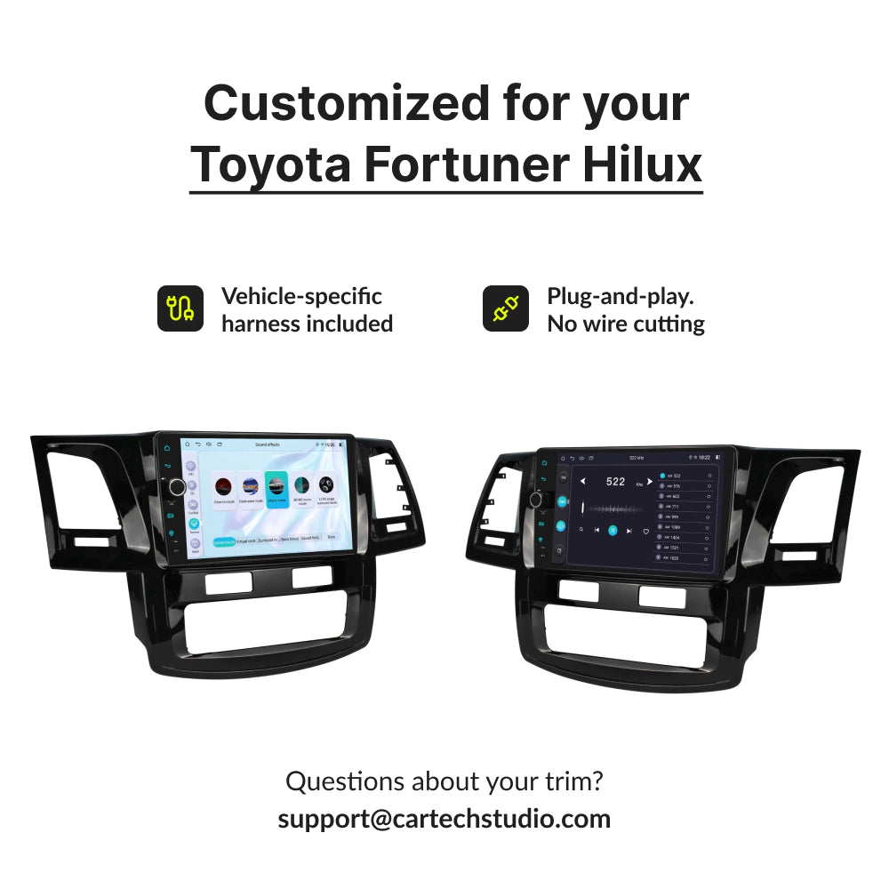 Toyota Fortuner Hilux 2007-2015 — Premium 9” CarPlay & Android Auto Head Unit Automatic / 2007