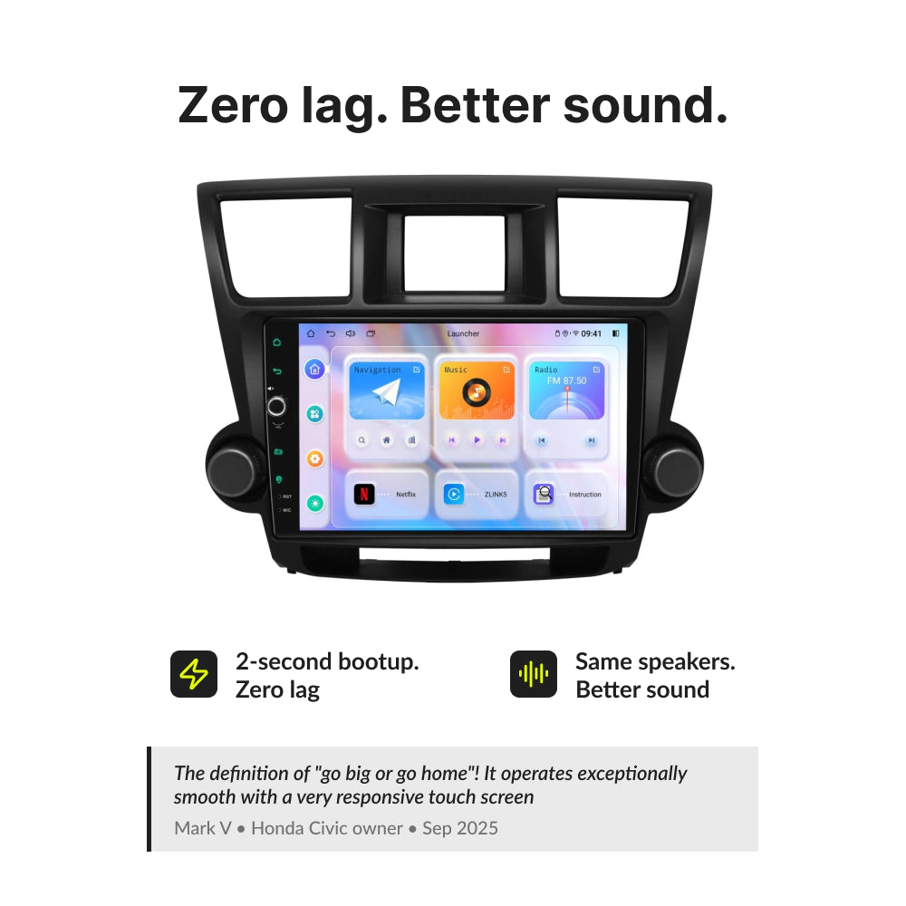 Toyota Highlander 2008-2013 — Premium 10.1” CarPlay & Android Auto Head Unit 2008