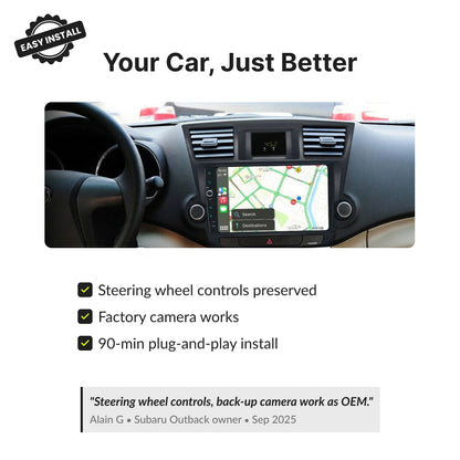 Toyota Highlander 2008-2013 — Premium 10.1” CarPlay & Android Auto Head Unit 2008