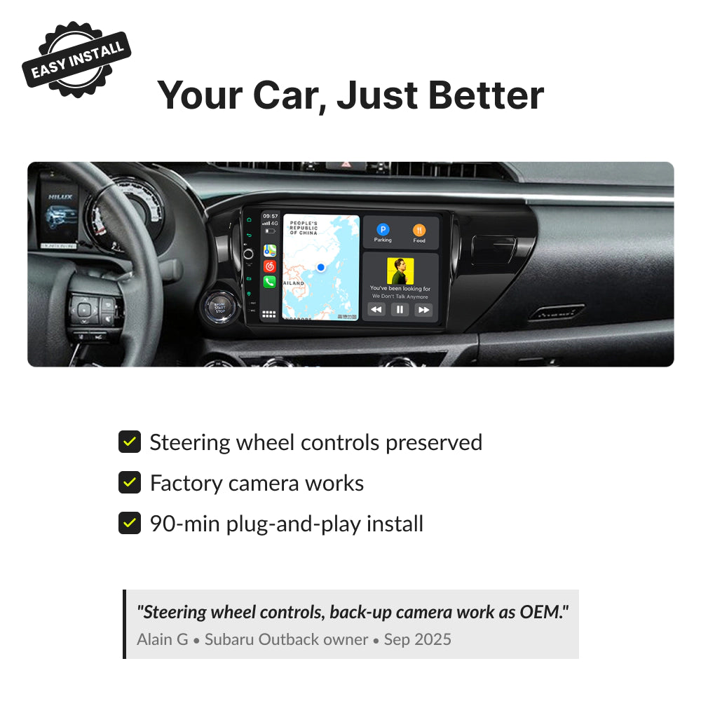 Toyota Hilux 2016-2021 — Premium 10.1” CarPlay & Android Auto Head Unit 2016