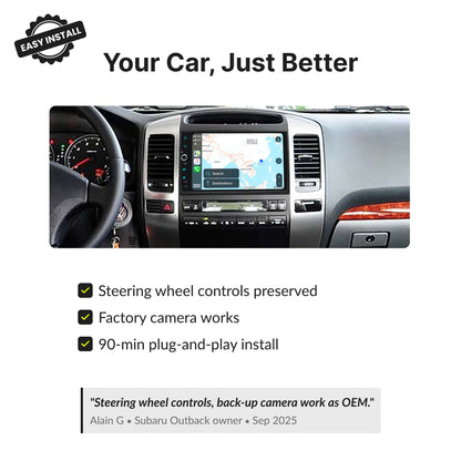 Toyota Prado 120 2004-2009 — Premium 9" CarPlay & Android Auto Head Unit 2004