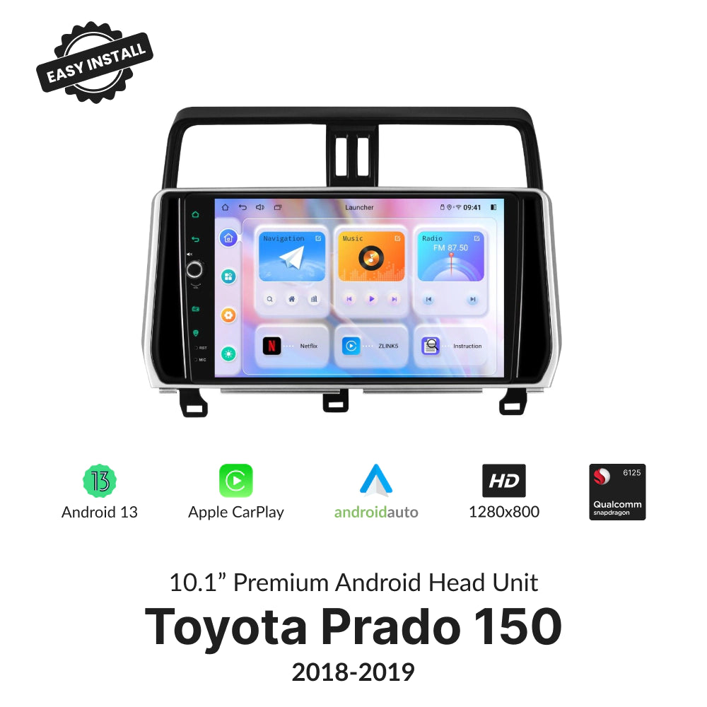 Toyota Prado 150 2018-2019 — Premium 10.1" CarPlay & Android Auto Head Unit 2018