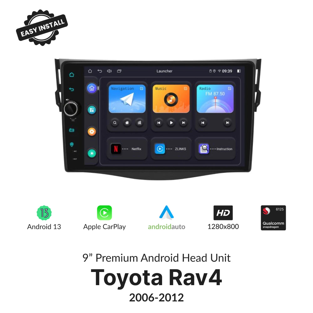 Toyota Rav4 2006-2012 — Premium 9” CarPlay & Android Auto Head Unit 2006