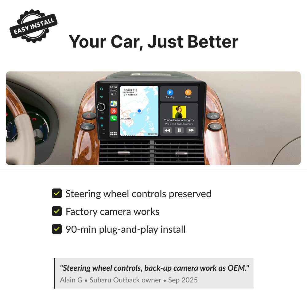 Toyota Sienna 2004-2010 — Premium 9” CarPlay & Android Auto Head Unit 2004