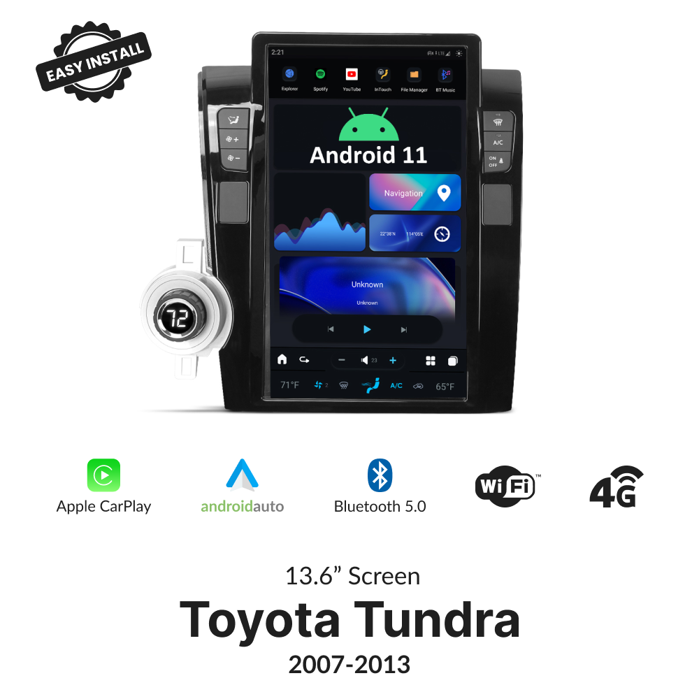 Toyota Tundra 2007-2013 — 13.6" Tesla-Style Apple Carplay Screen - Car Tech Studio