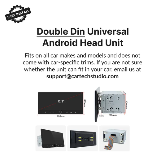 Premium Double Din 12.3” Universal Carplay & Android Auto Head Unit